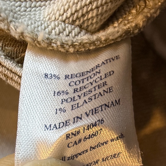 Faherty Stretch Terry Sailor Trouser - Desert Khaki- Size 26 - Picture 12 of 13